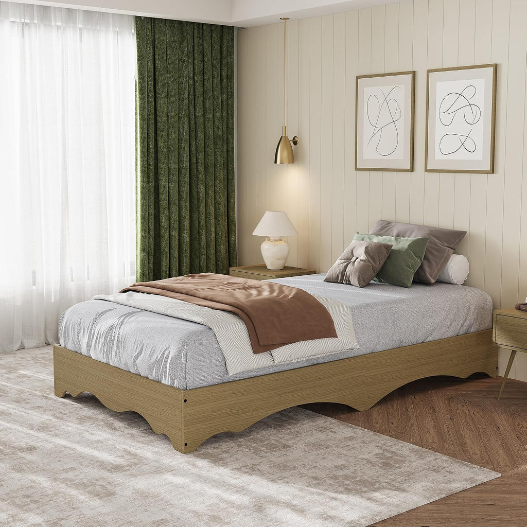 Wave Wood Twin Platform Bed Frame